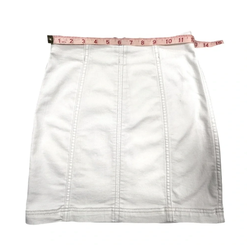 FREE PEOPLE | Modern Femme White Denim Mini Skirt Summer Beach Vacation Resort